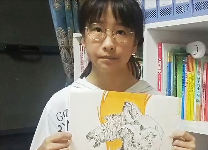 徐思婷 11岁 讲解自己获奖作品《保护野生动物人人有责》  机构：四川成都贝特尔
